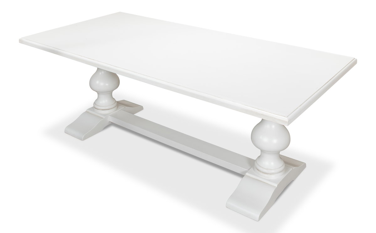 Lionisio Trestle Table  Cortina White, by Sarreid, 3'5" length x 7' width x 2'6" height View 10