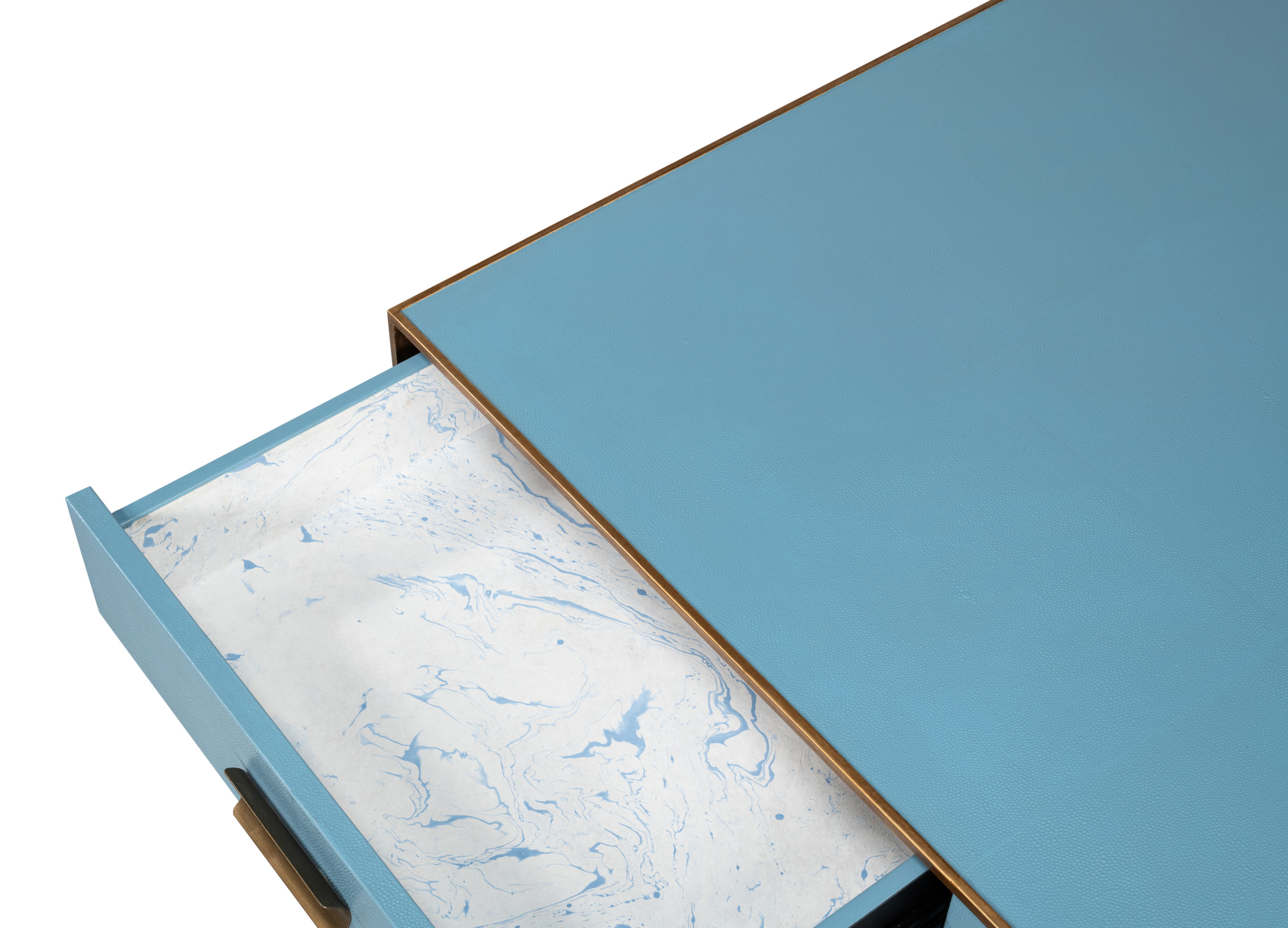 Gideon Shagreen Sq.Coffee Table  Blue large image 