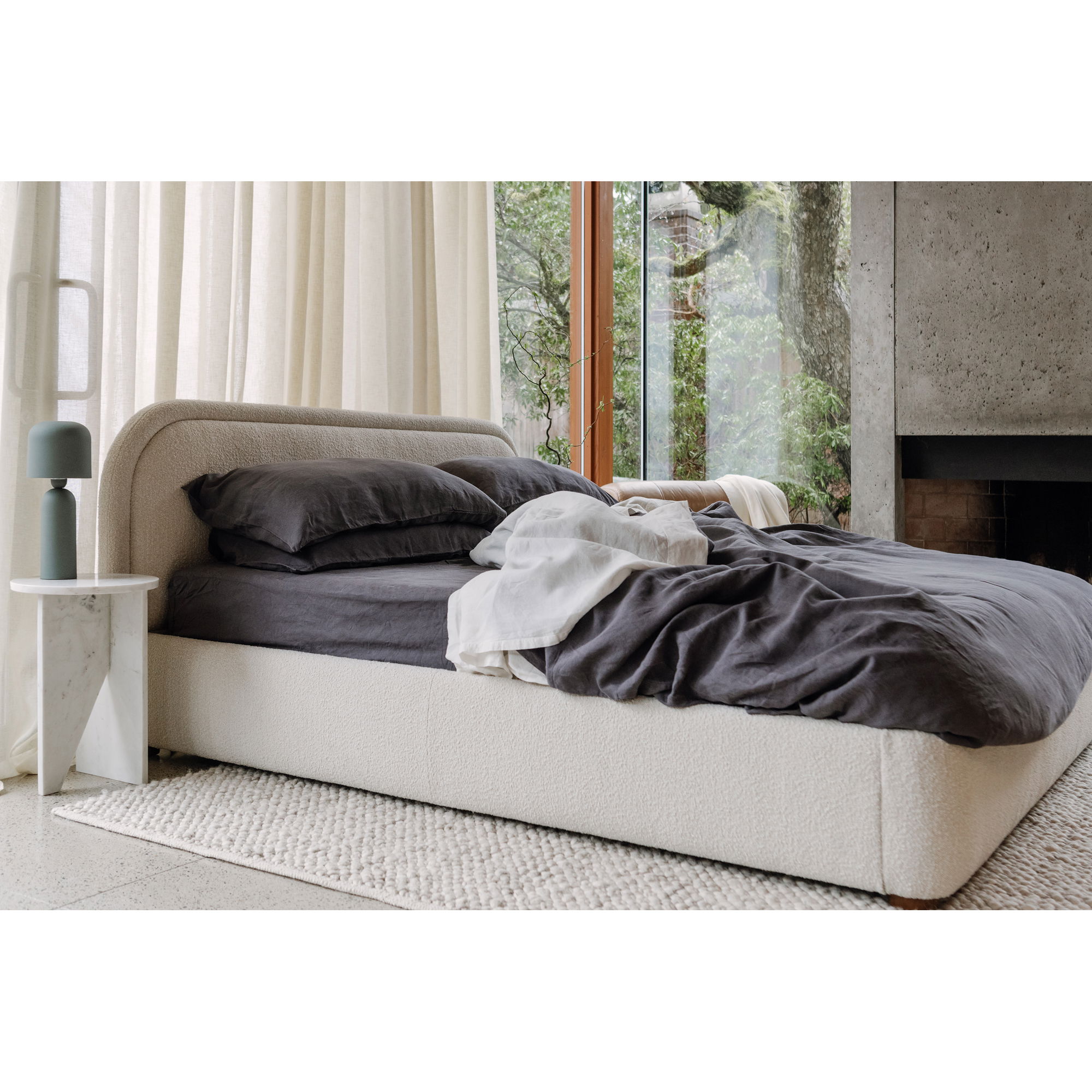 Colin King Bed Oatmeal, by Moe's Home, 85.5" width x 40" height x 86" depth View 12