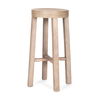 Brahma 30' Total Height White Washed Wood Stool thumbnail 0