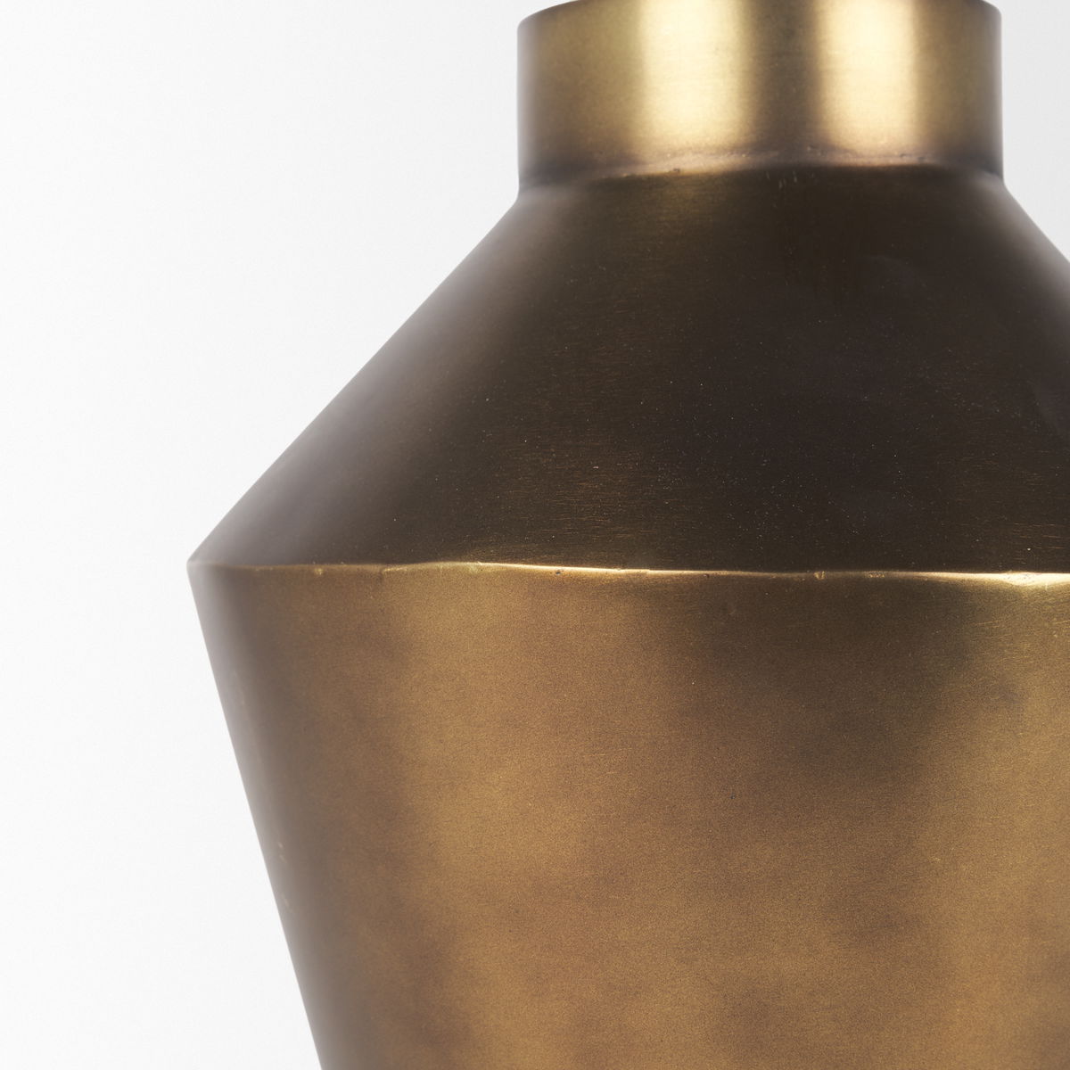 Perrin Large Brushed Gold Metal Decorative Vase, by Mercana, 9.5" length x 9.5" width x 13.25" height View 11