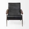 Grosjean Black Leather Wrap Metal Frame Accent Chair, by Mercana, 27.56" length x 37.01" width x 34.65" height thumbnail 6