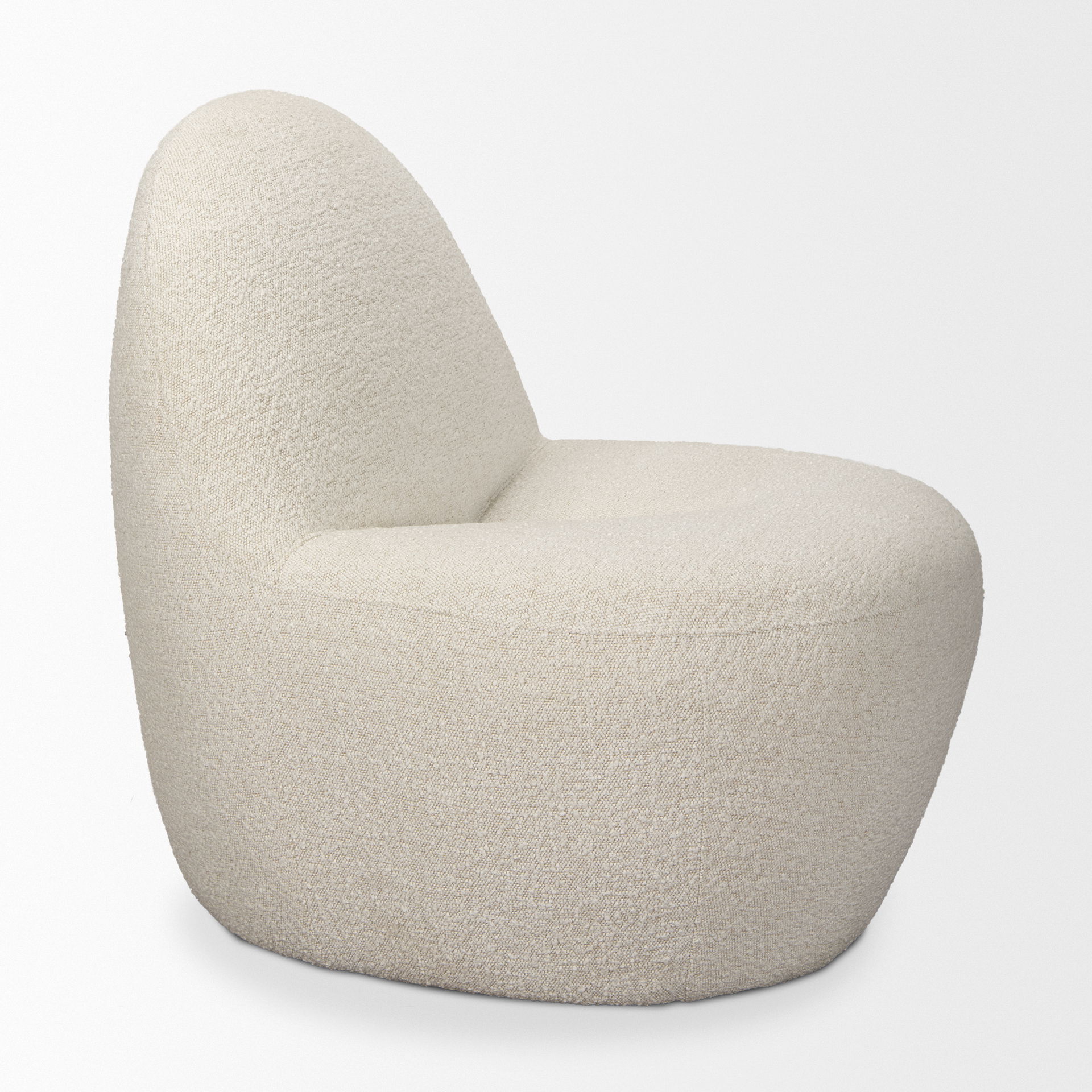 Beverly Cream Boucle Accent Chair, by Mercana, 26.38" length x 32.68" width x 31.5" height View 8