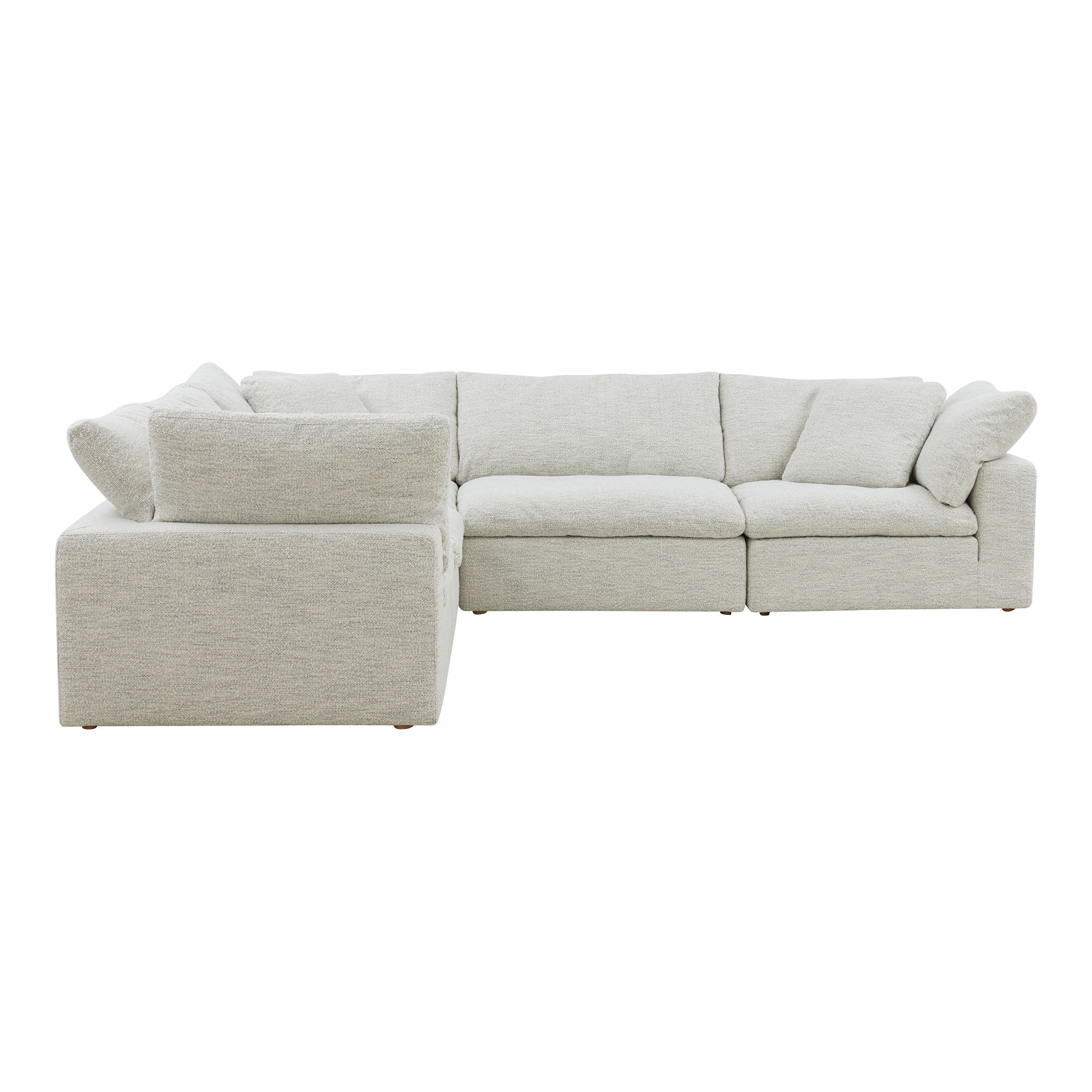 Clay Classic L-shaped Modular Sectional Coastside Sand, Sectional Sofa by Moe's Home, 133.5" width x 32" height x 133.5" depth View 3