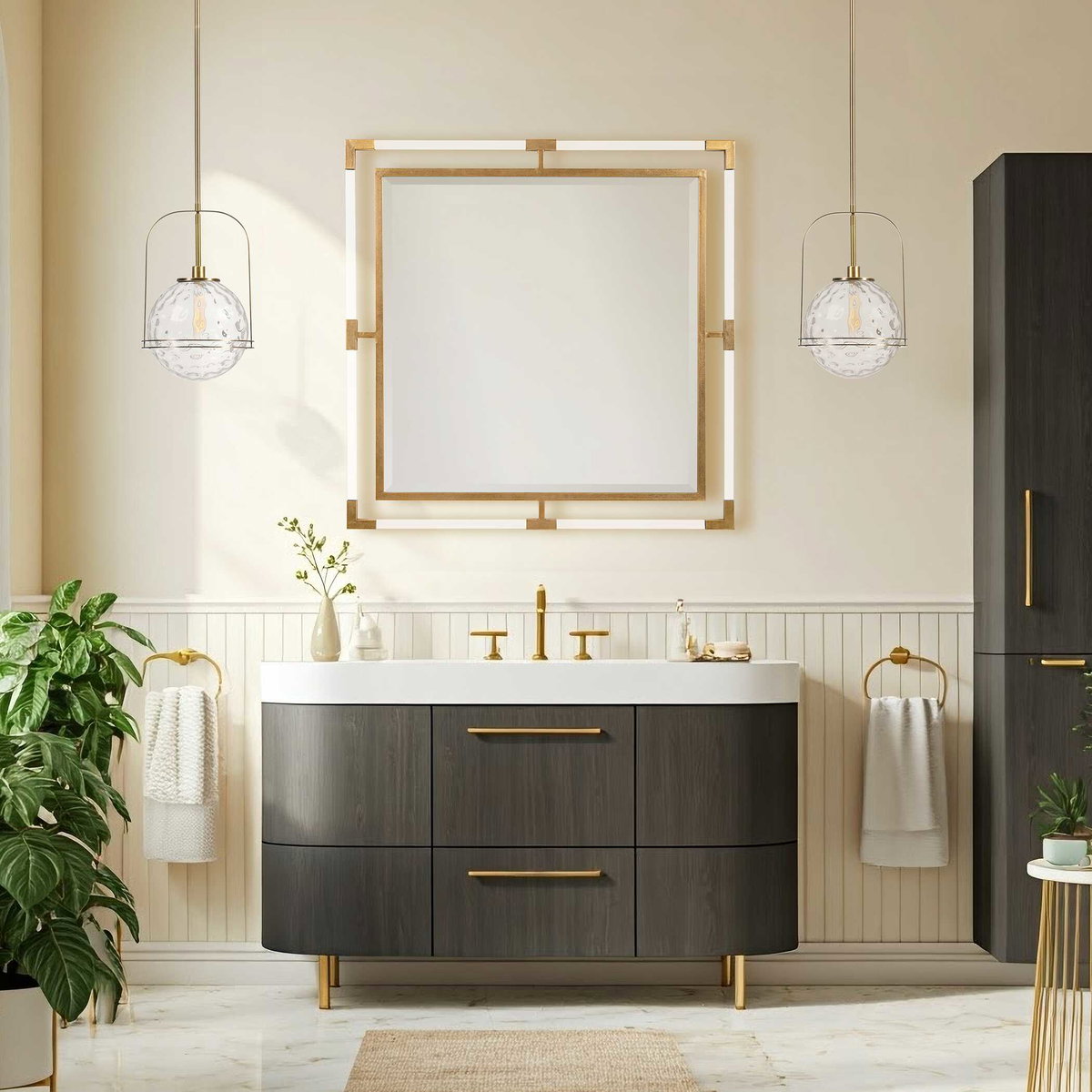 Mimas 1 Light Globe Pendant, Ceiling Light by Uttermost, 13" width x 20.25" height x 13" diameter x 13" depth View 4