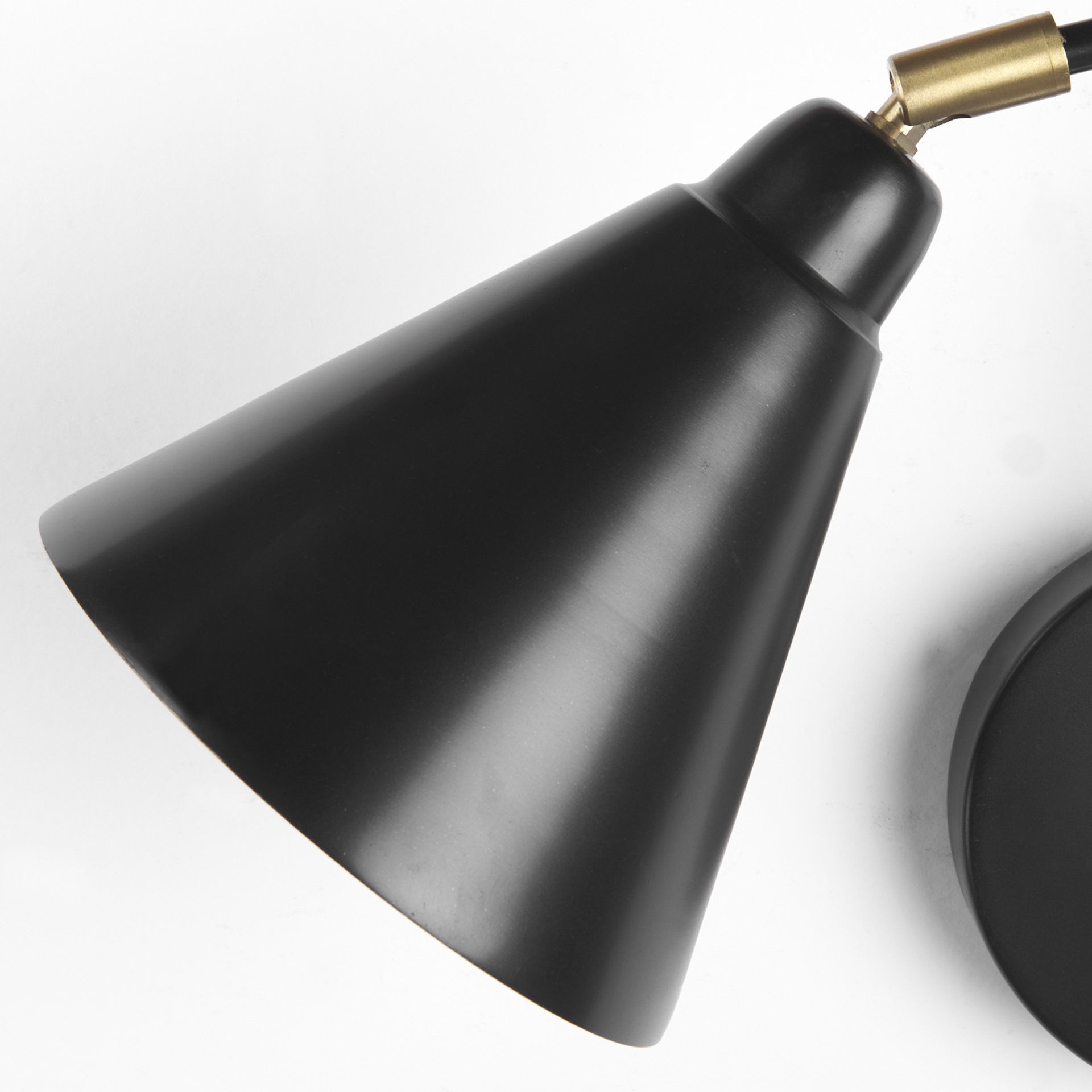 Cobalt 6L x 32W Black Metal Cone Shaped Swivel Wall Sconce, by Mercana, 6" length x 32" width x 12" height View 9