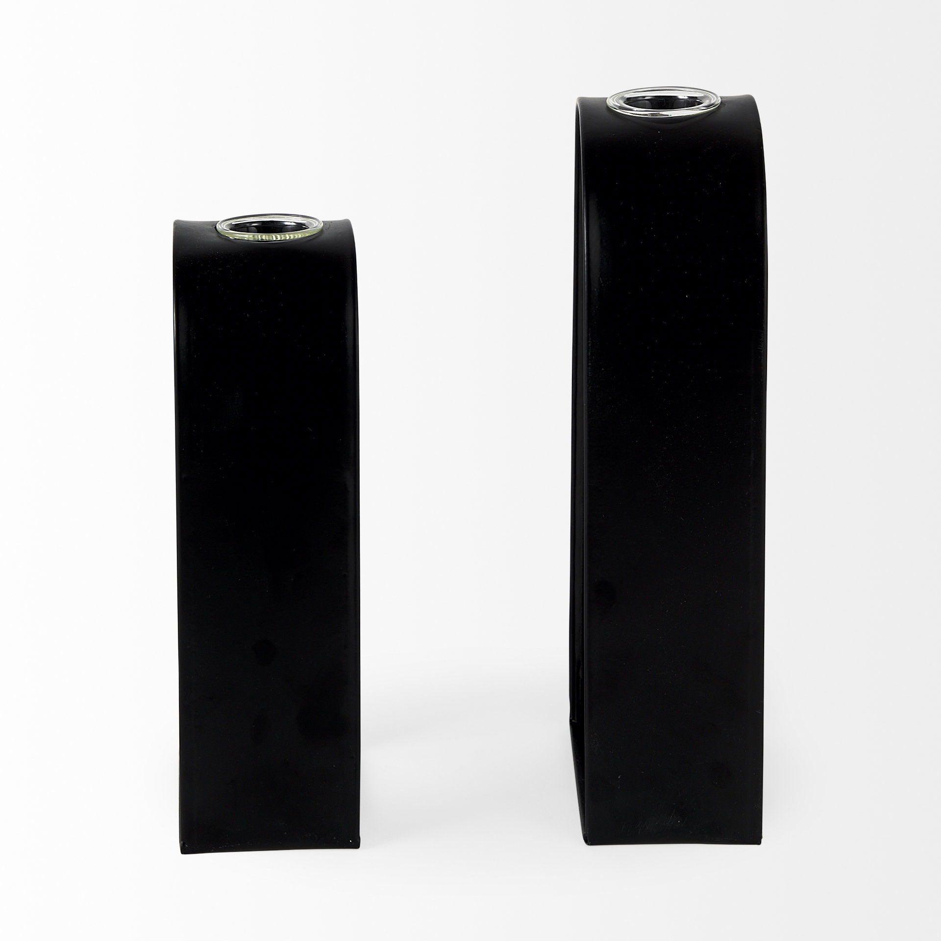 Boyer  Black Metal with Glass Set of Two Test Tube Decorative Objects large image 