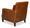 Dawson Distilled Leather Chair,Cuba Brn, Seating by Sarreid, 30.5" length x 37.5" width x 38" height thumbnail 11