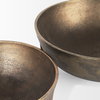 Quita Large Gold Metal Decorative Bowls (Set of 2), by Mercana, 14" length x 14" width x 6.75" height thumbnail 9