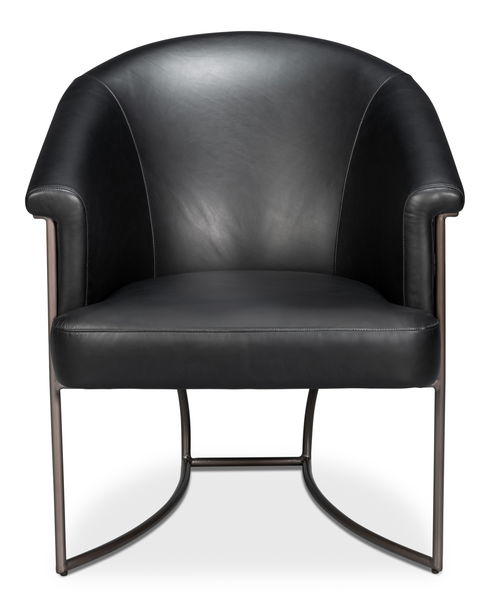 Distilled Leather Chair,Onyx