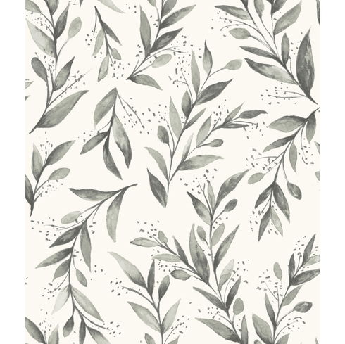 Olive Branch Charcoal Wallpaper