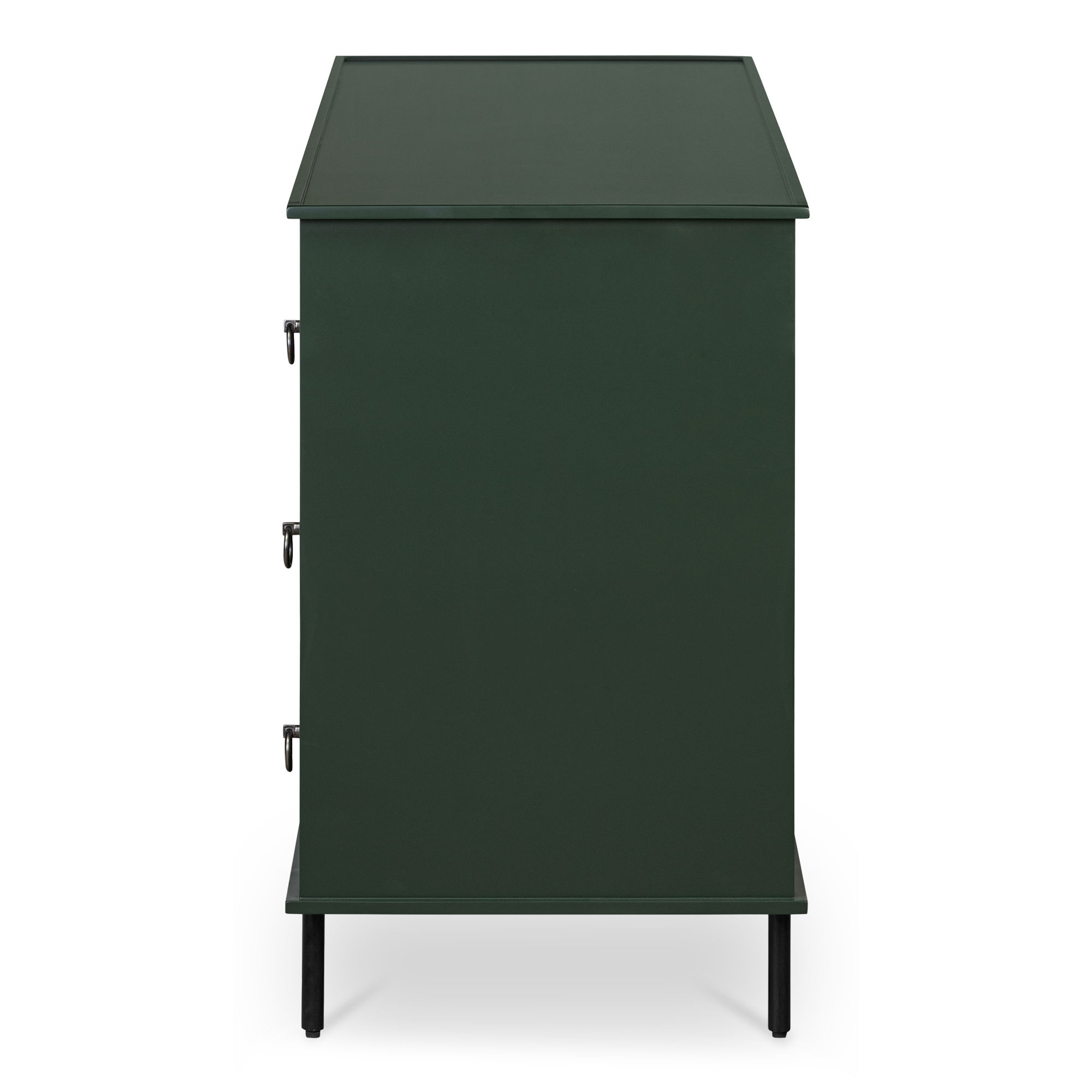 Reagan 6 Drawer Dresser Deep Green, by Moe's Home, 63" width x 30.25" height x 18.5" depth View 3