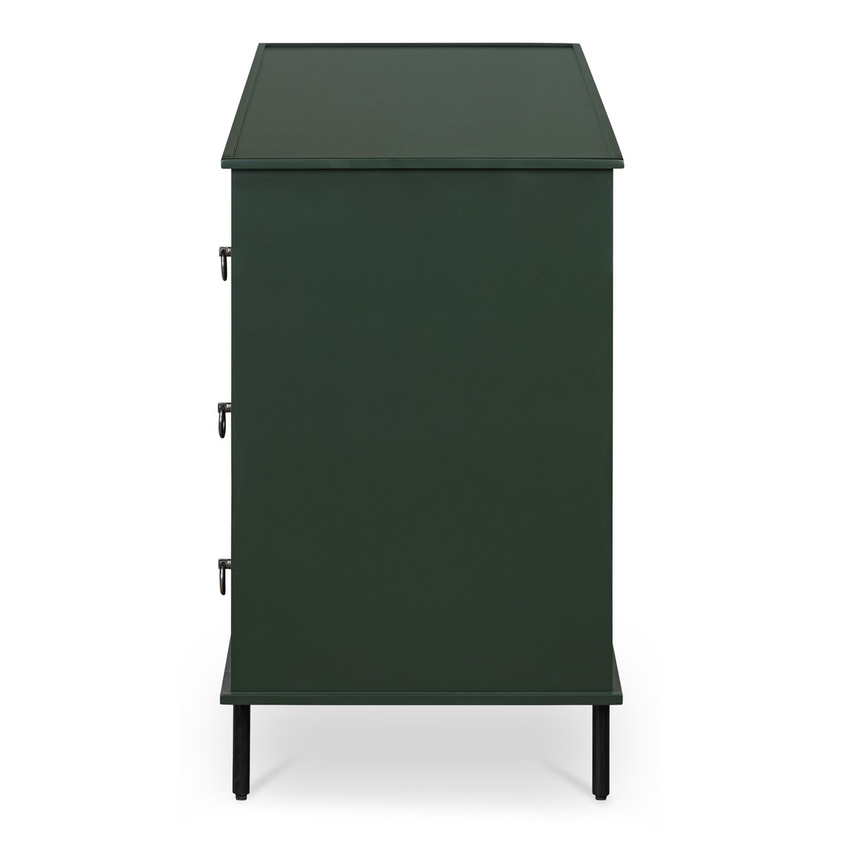Reagan 6 Drawer Dresser Deep Green, by Moe's Home, 63" width x 30.25" height x 18.5" depth View 3