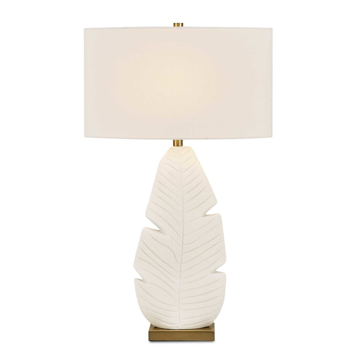 Palm Leaf White Table Lamp, by Uttermost, 19" width x 31.25" height x 19" depth View 1