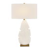 Palm Leaf White Table Lamp, by Uttermost, 19" width x 31.25" height x 19" depth thumbnail 1