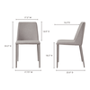 Nora Dining Chair Light Grey - Set Of Two, by Moe's Home, 17.75" width x 33.5" height x 22" depth thumbnail 10