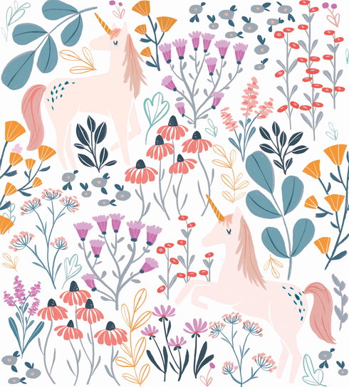 Unicorn Paradise Pink Peel & Stick Wallpaper