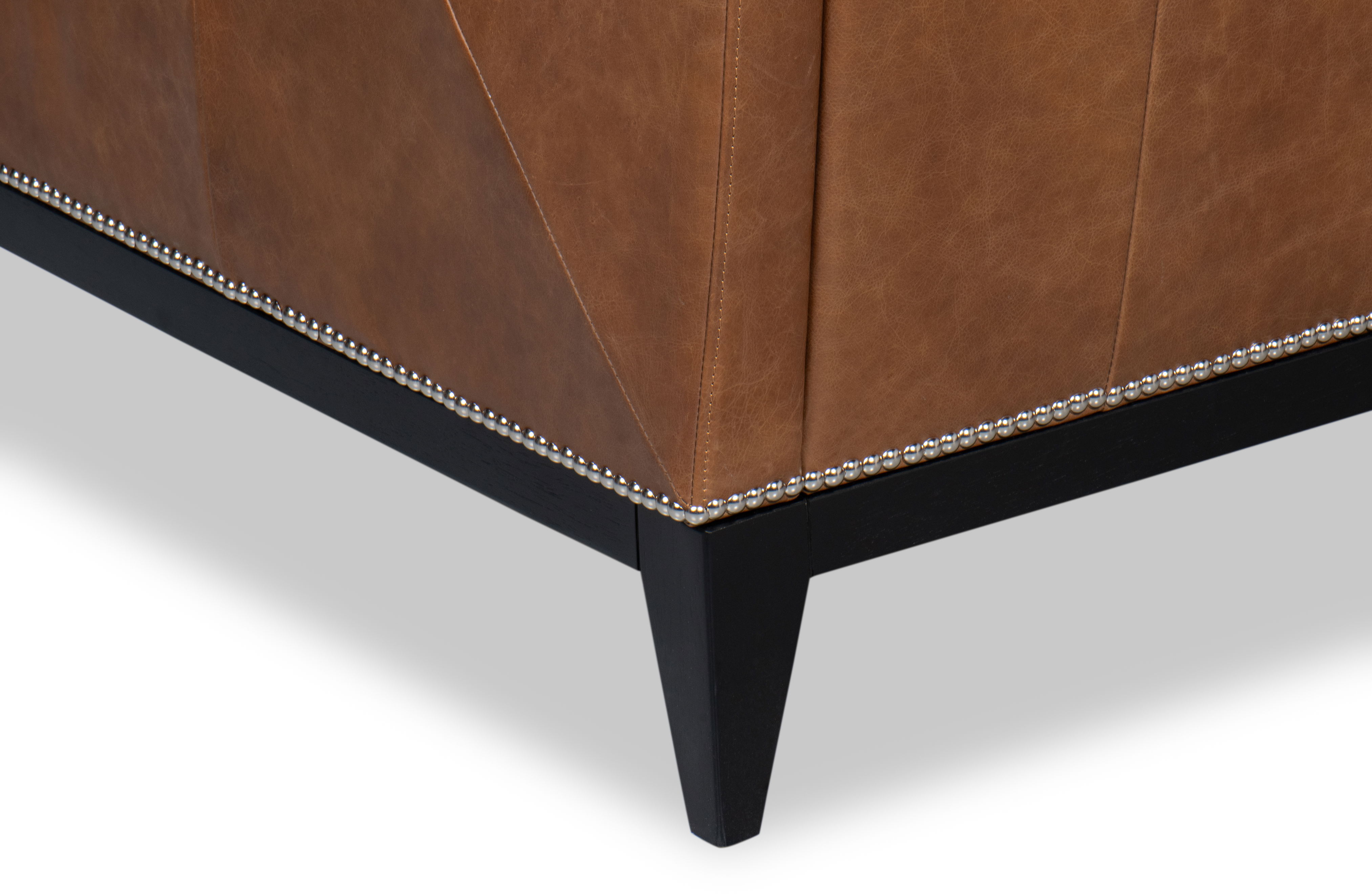 Brandy Accent Chair In Distilled Leather, Seating by Sarreid, 29" length x 37" width x 38" height View 8