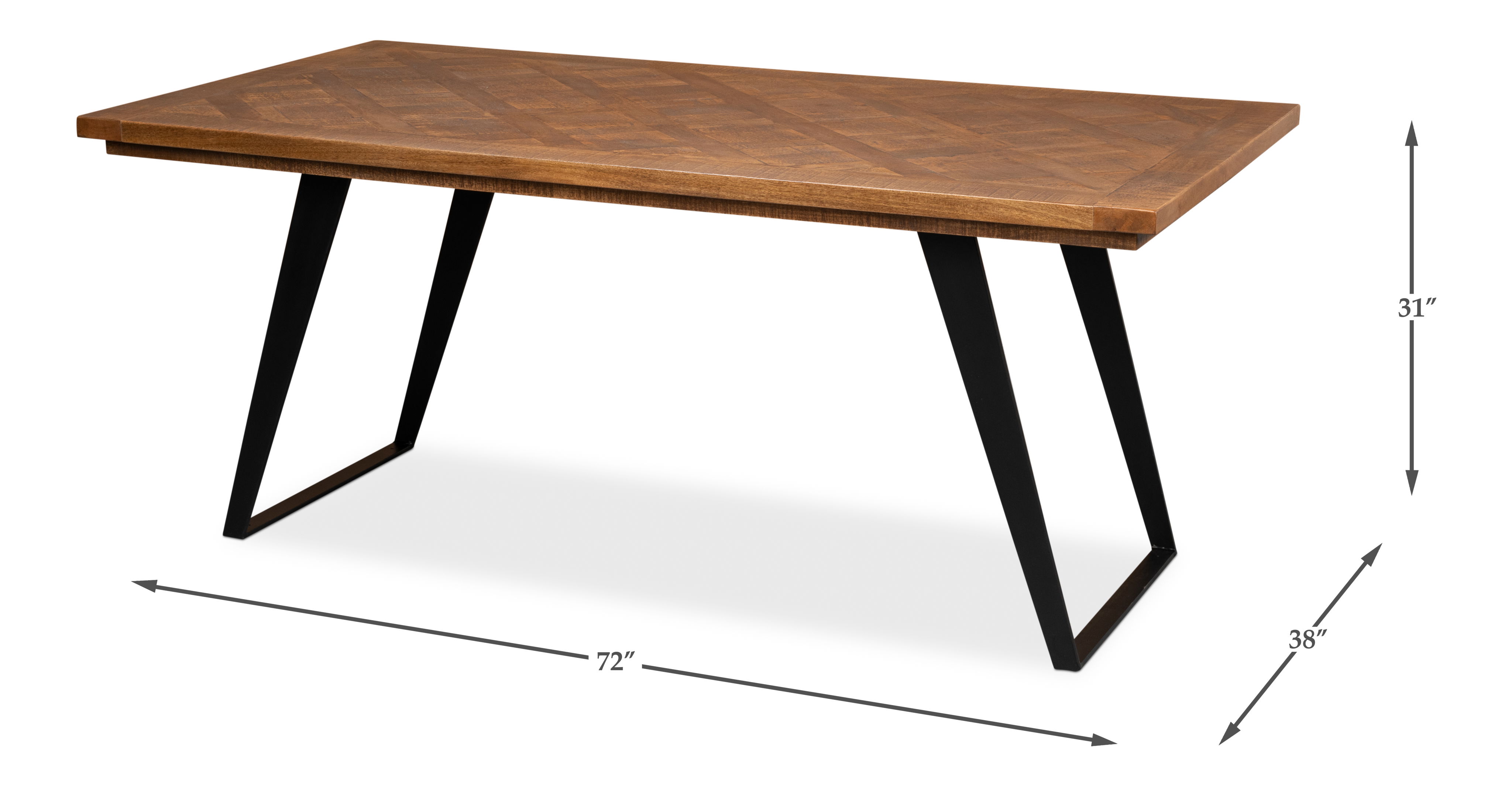 Paige Parquet Top Dining Table large image 