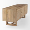 Grier 65' Light Brown Wood with Cane Media Console, by Mercana, 65" length x 18.75" width x 23" height thumbnail 6
