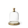 Campana I Small Wooden/White Marble Base Glass Cloche thumbnail 0