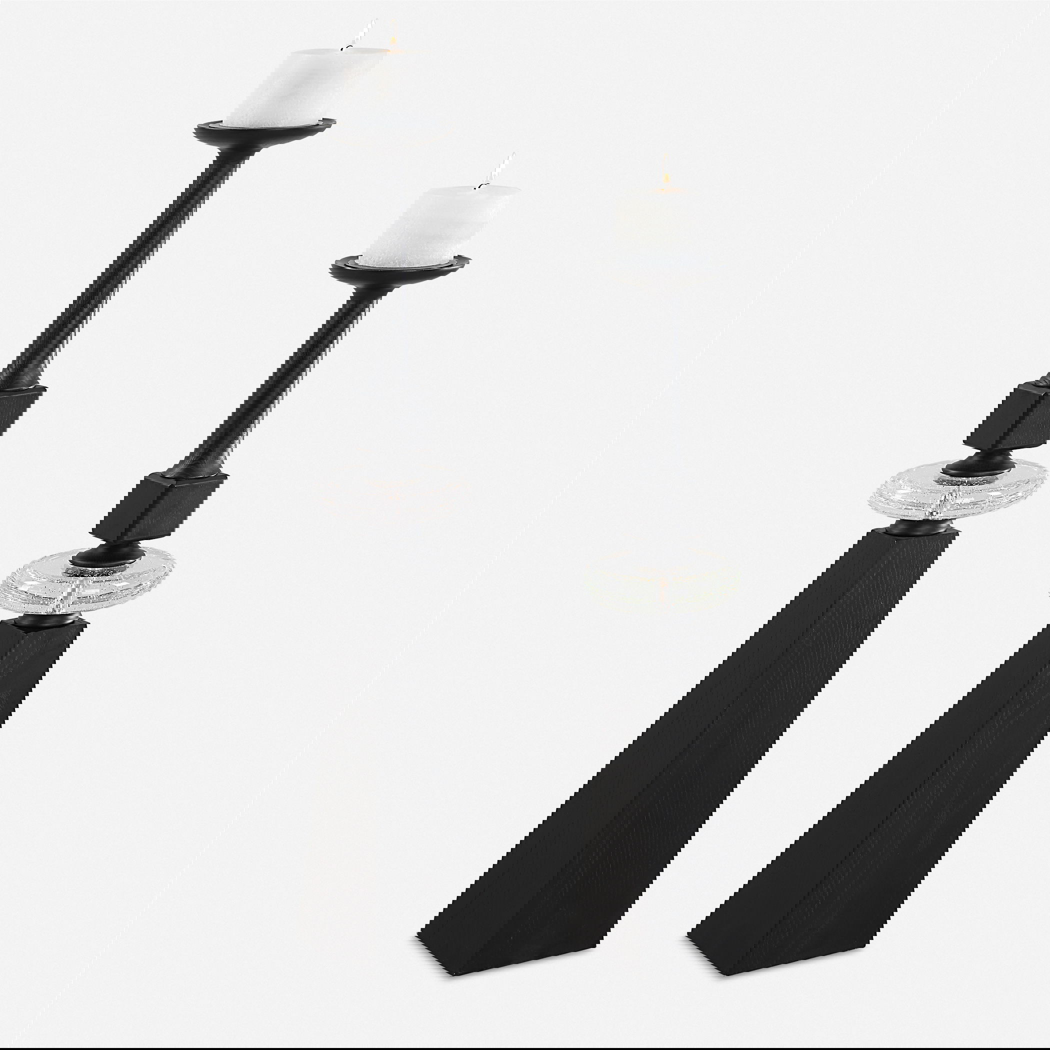 Ebon Glow Floor Candleholders Set/2, Decorative by Uttermost, 7" width x 36" height x 7" depth View 1