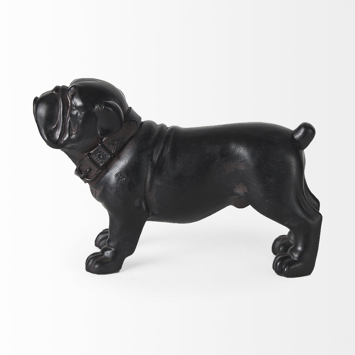 Hugo 5L x 13W Black Resin Bulldog, Decorative Object by Mercana, 5" length x 12.99" width x 8.27" height View 5