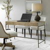 Aristotle Natural Wood Modern Desk, by Uttermost, 52" width x 30" height x 20" depth thumbnail 4