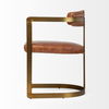 Hollyfield I Brown Leather Seat Gold Iron Frame Dining Chair thumbnail 3