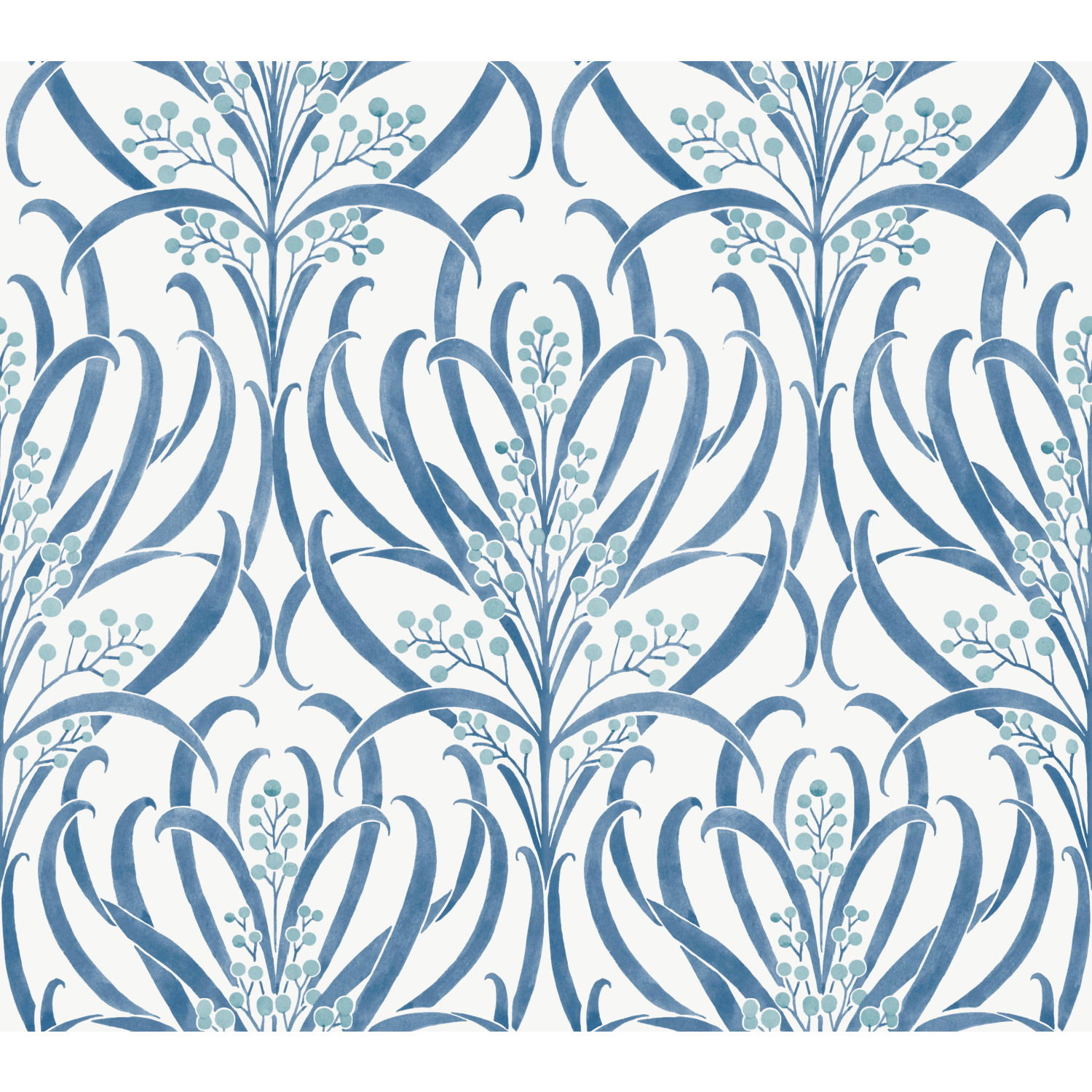Calluna White & Blue Metallic Wallpaper large image 