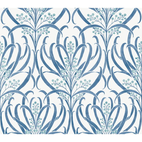 Calluna White & Blue Metallic Wallpaper