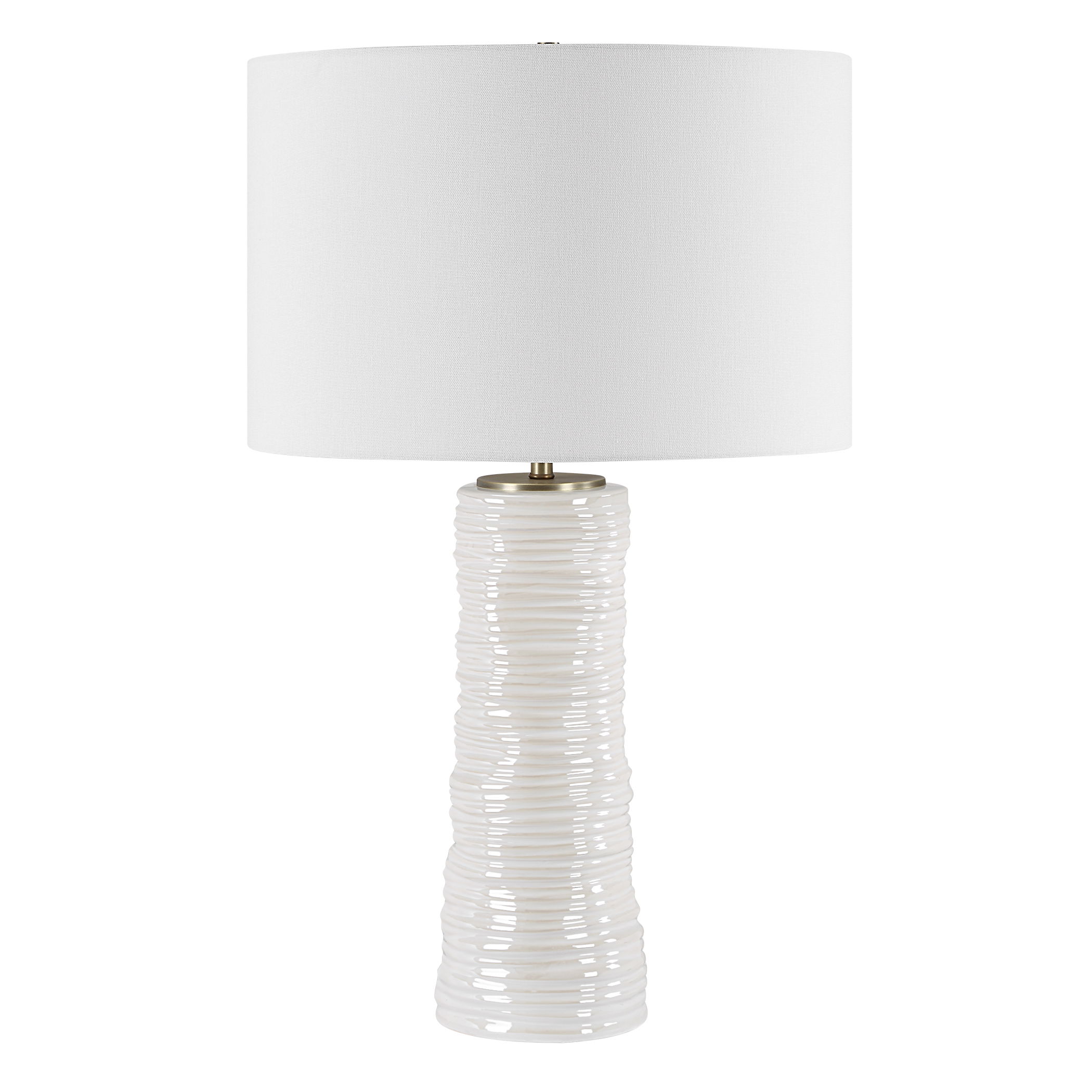 Pavlova Glossy White Table Lamp large image 