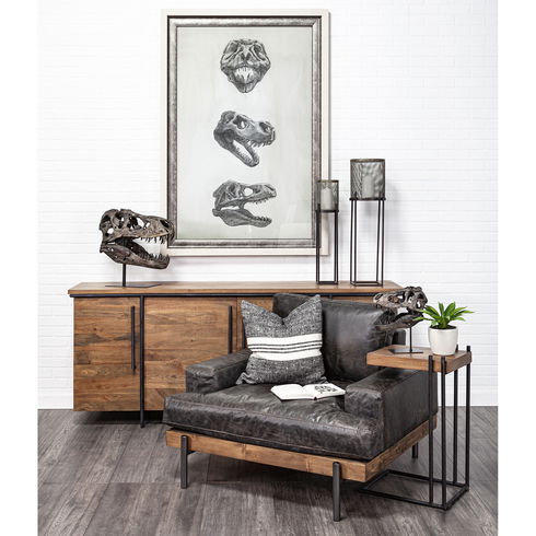 Jurassic 6L x 10W Brown Resin Tyrannosaurus Skull Replica