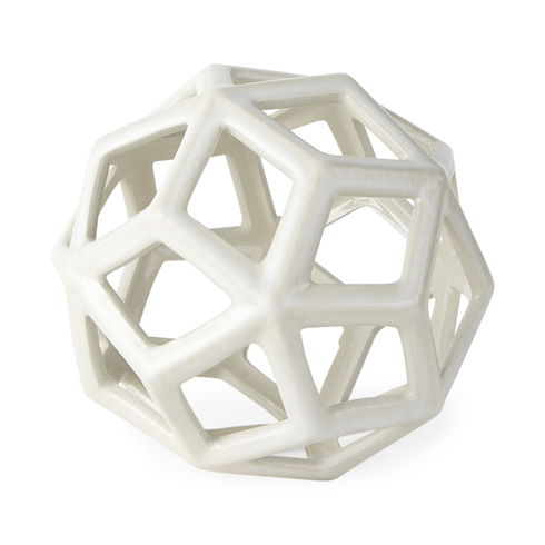 Geom White Ceramic Geometric Object