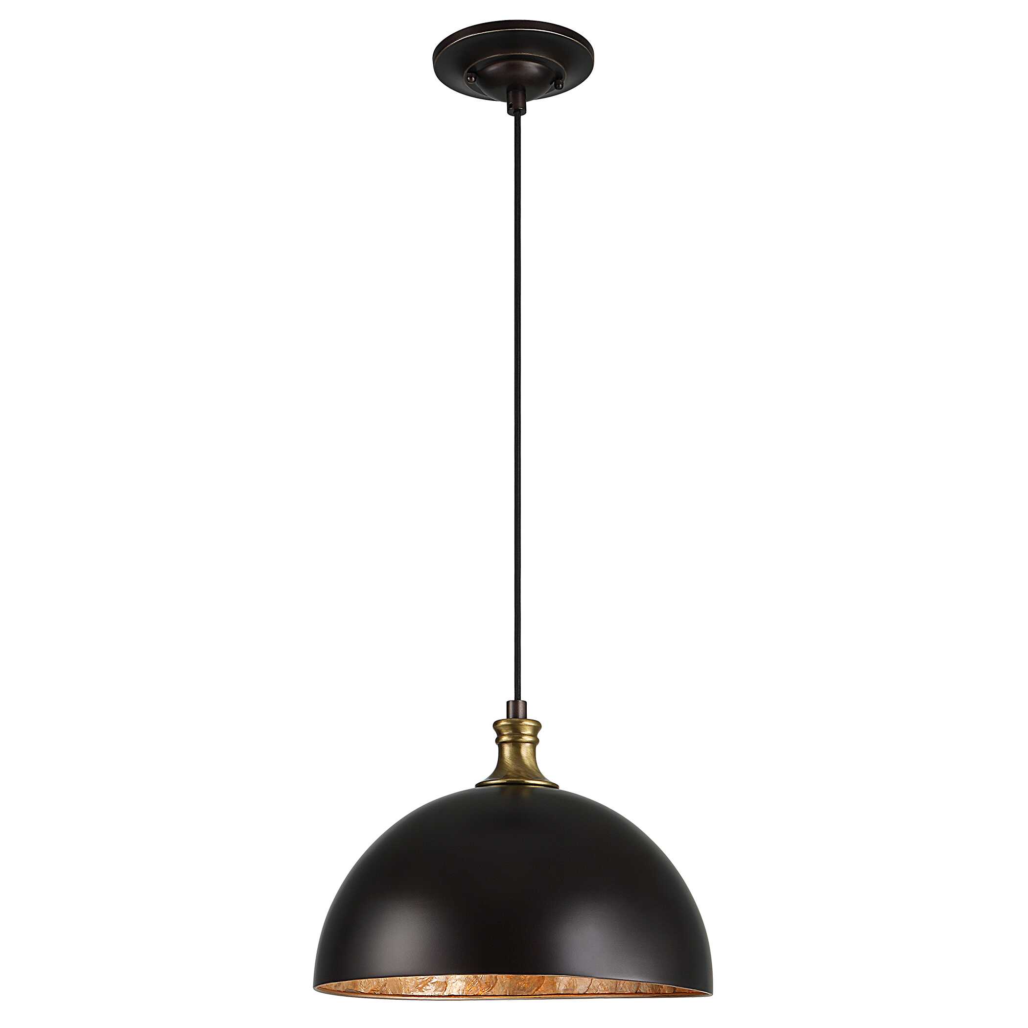 Placuna 1 Light Bronze Pendant, Ceiling Light by Uttermost, 10.5" height x 15" diameter View 5