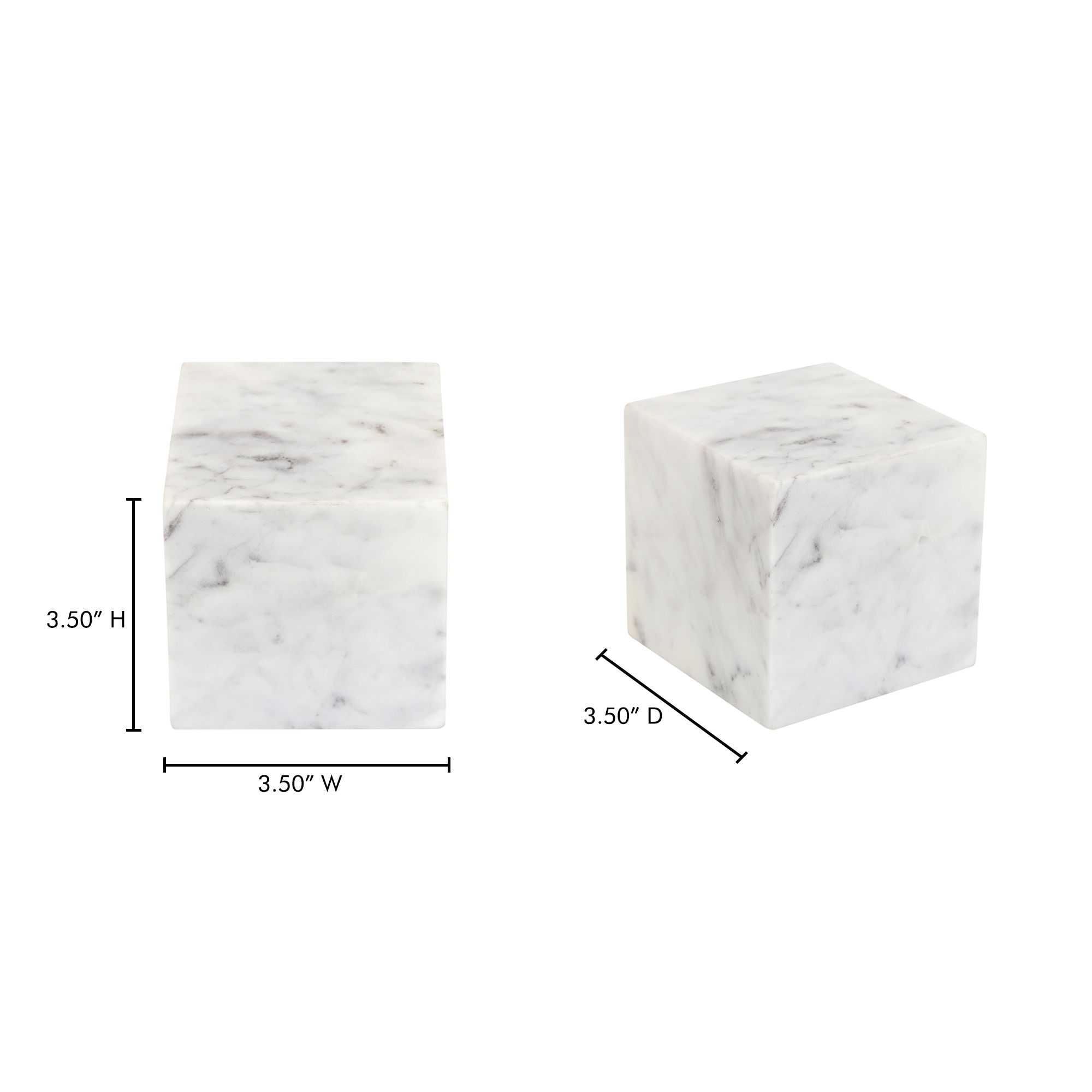 Cora Cube Tabletop Accent Banswara Purple White Marble large image 