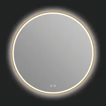 Online Designer Bathroom Denver 36" Diameter Modern Circular Aluminum Framed Bathroom Wall Mirror with Light