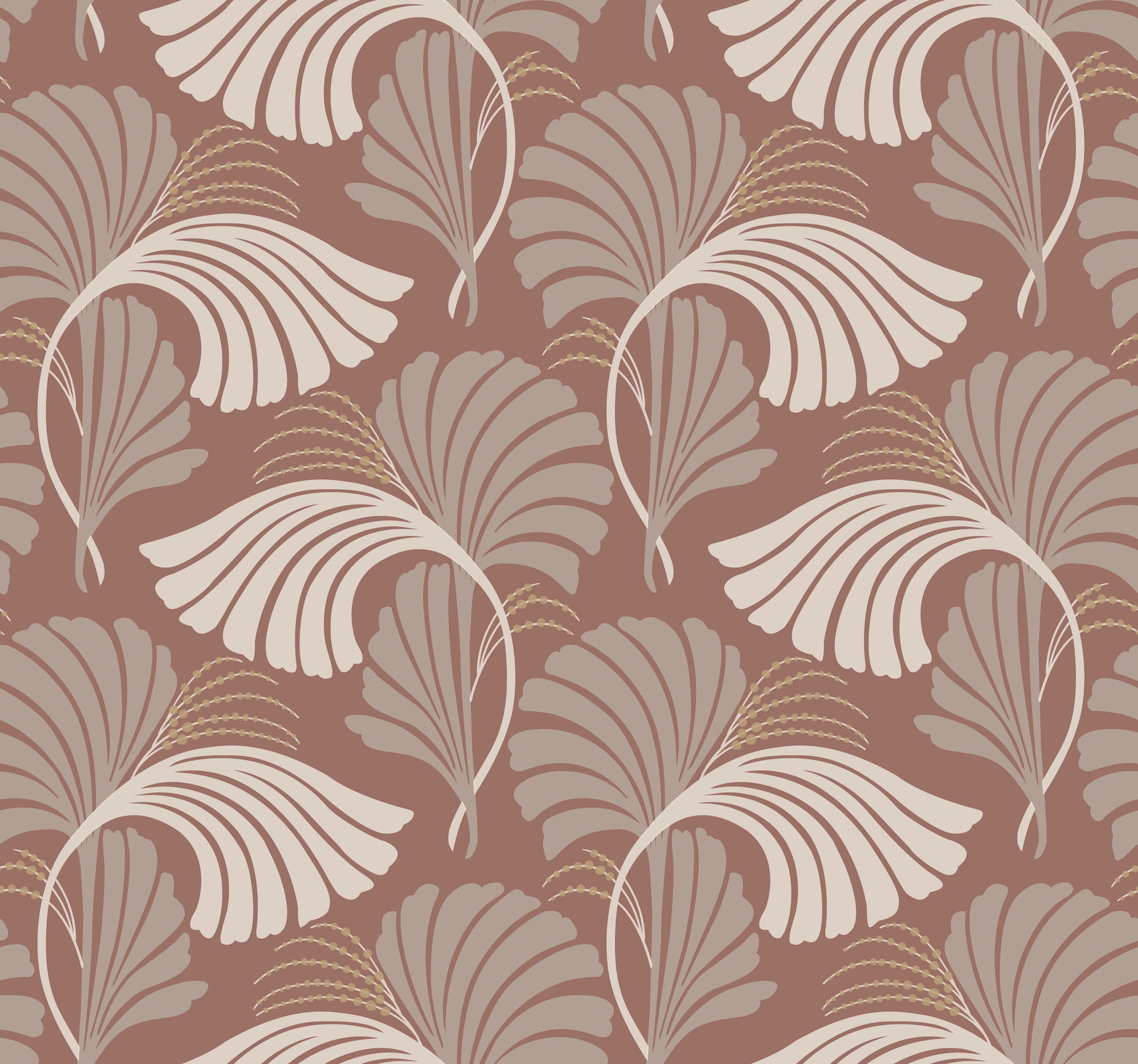Dancing Leaves Tan Wallpaper large image 