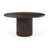 Terra 60L x 60W x 30H Dark Brown Wood Round Fluted Dining Table thumbnail 0
