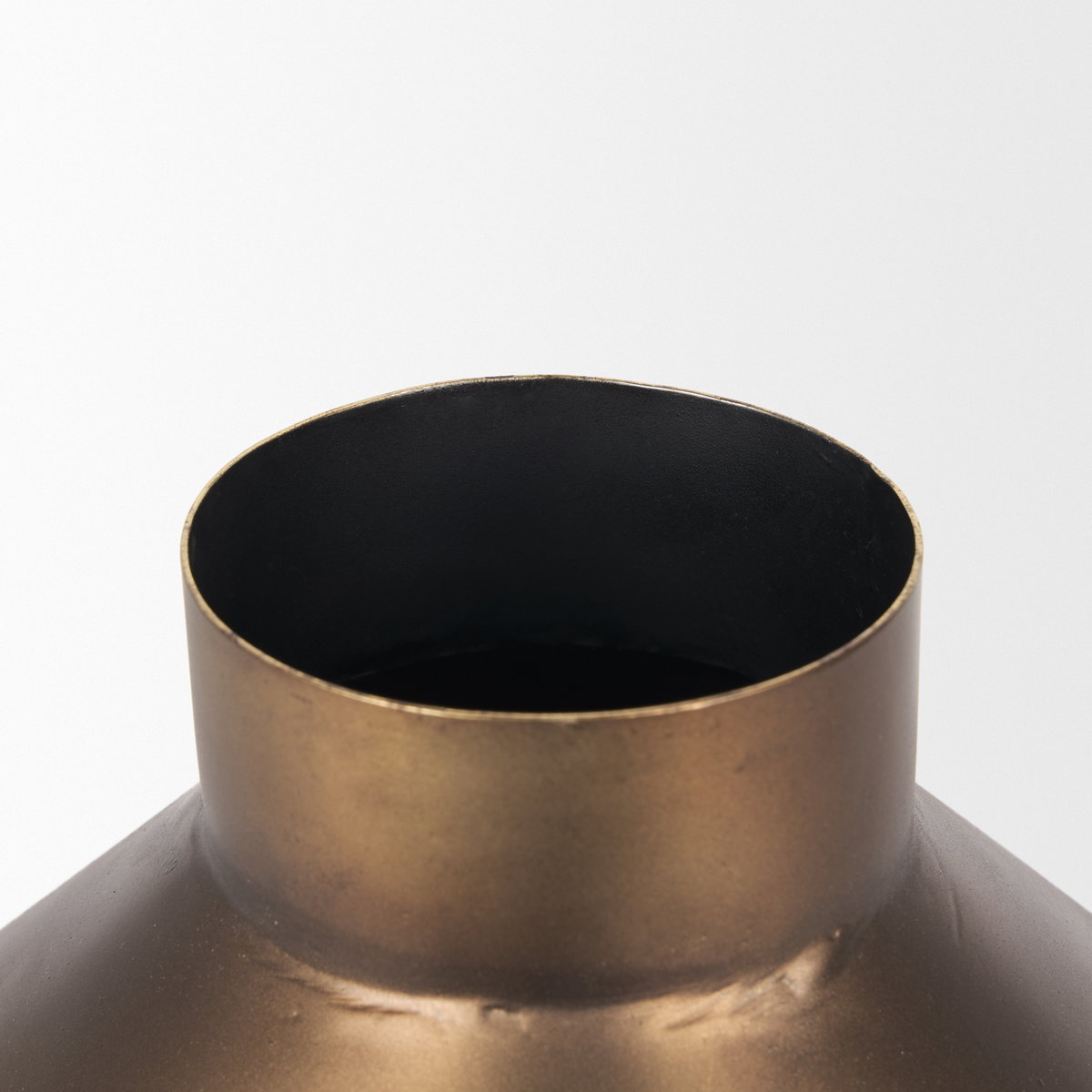 Perrin Small Brushed Gold Metal Decorative Vase, by Mercana, 8.5" length x 8.5" width x 12" height View 8