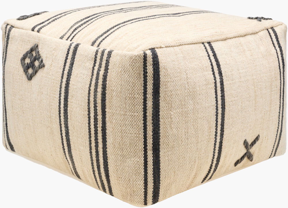 Titus Pouf, Ottoman by Surya, 24" width x 14" height