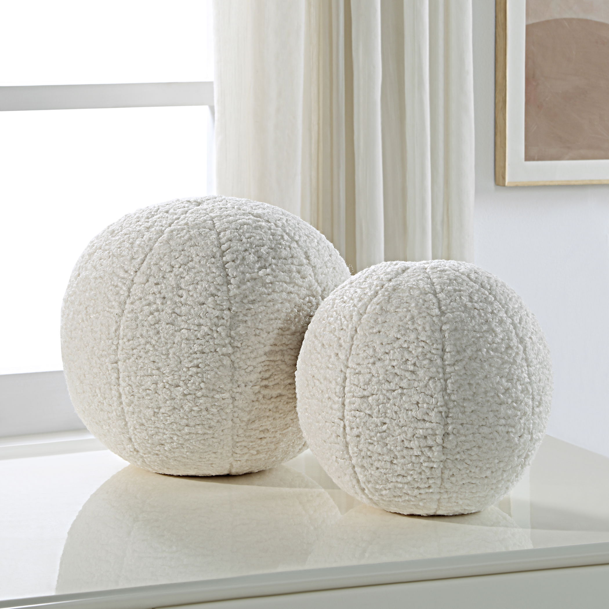 Capra Ball Sheepskin Pillows Set/2 large image 
