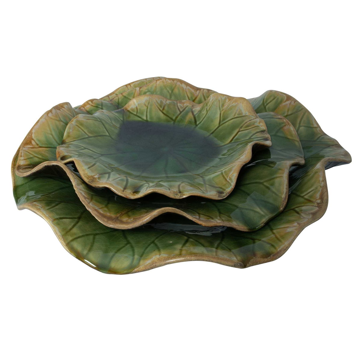 Abella Green Ceramic Wall Decor Set/3, Art by Uttermost, 17.87" width x 17.87" height x 3.87" depth View 8
