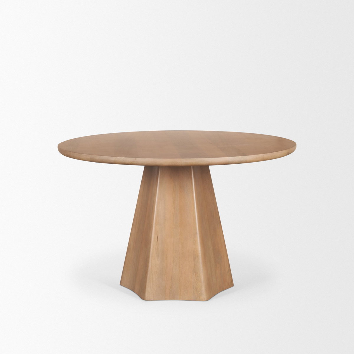 Jovani 48' Round Pedestal Dining Table | Modern | Light Brown Wood | Seats 4, by Mercana, 48" length x 48" width x 30" height View 5