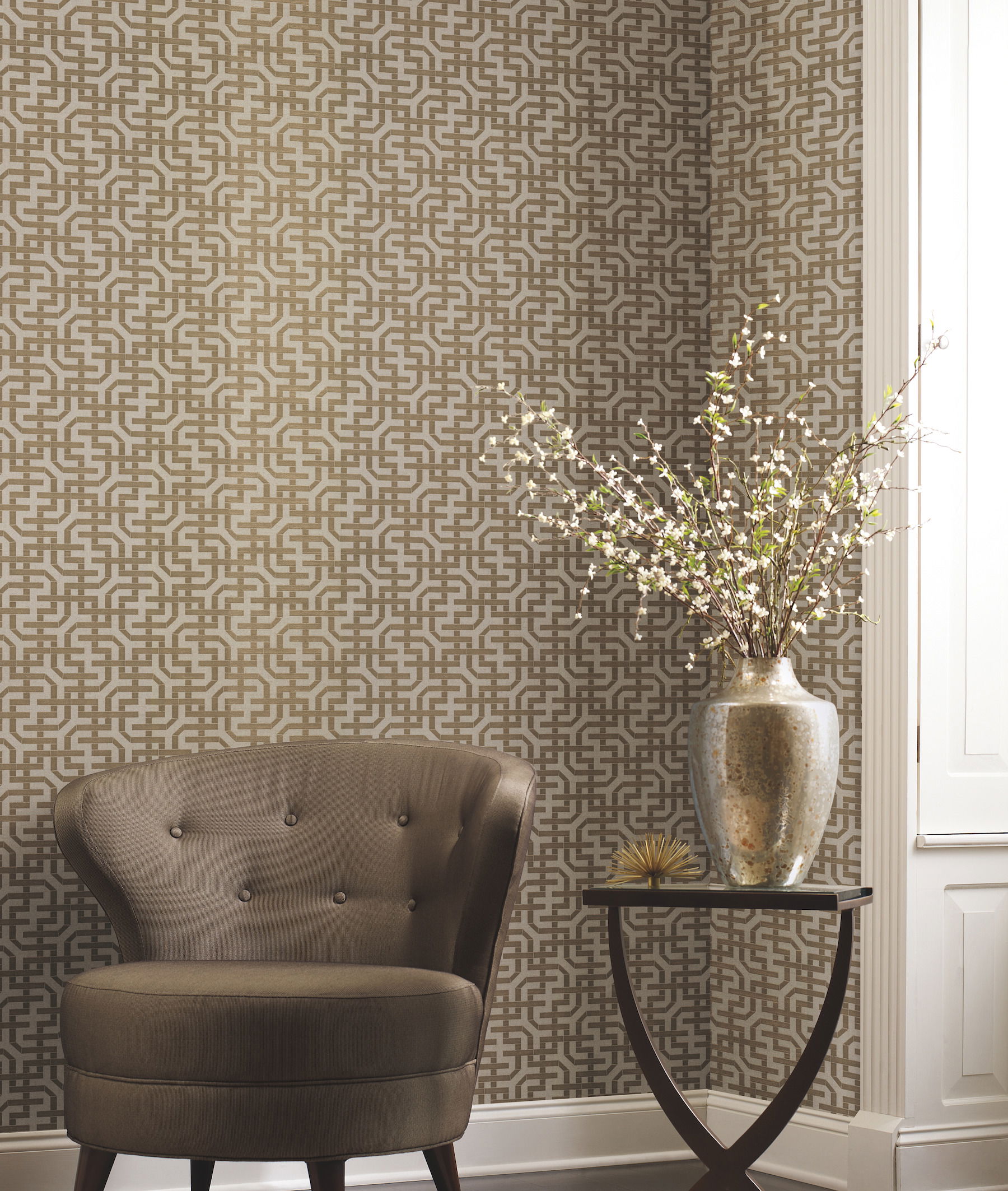Dynastic Lattice Gold Wallpaper large image 