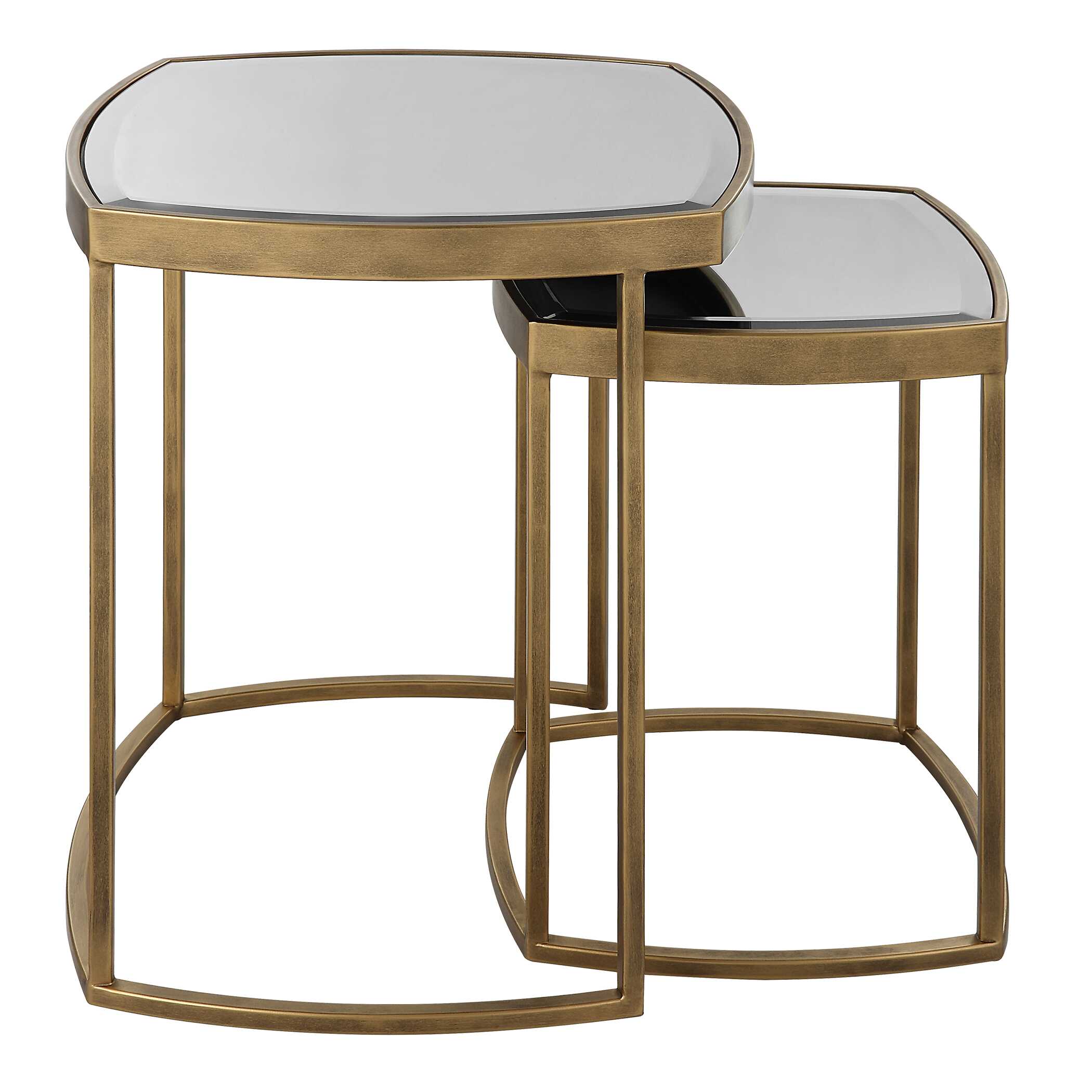 Vista Gold Nesting Tables Set Of 2, Furniture by Uttermost, 19.75" width x 23.75" height x 19.75" depth View 6
