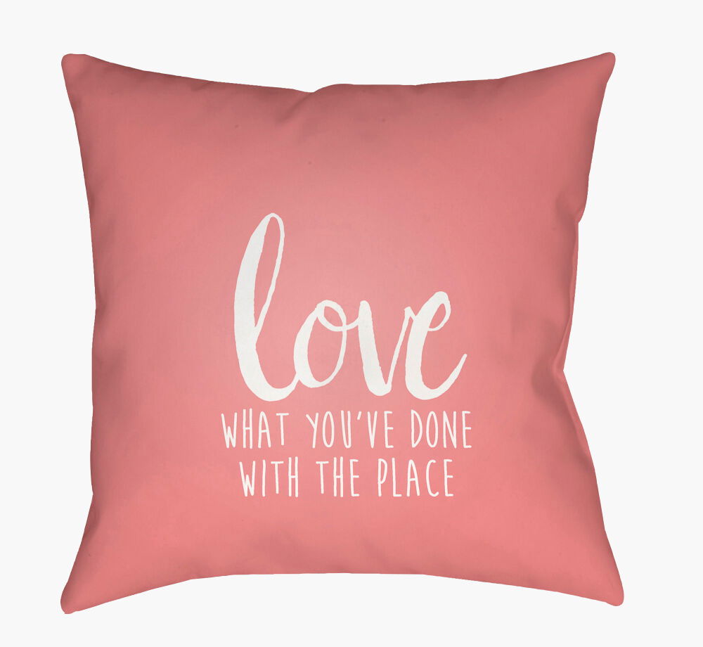 Love The Place Accent Pillow, Decorative Pillow by Surya, 18" length x 18" width