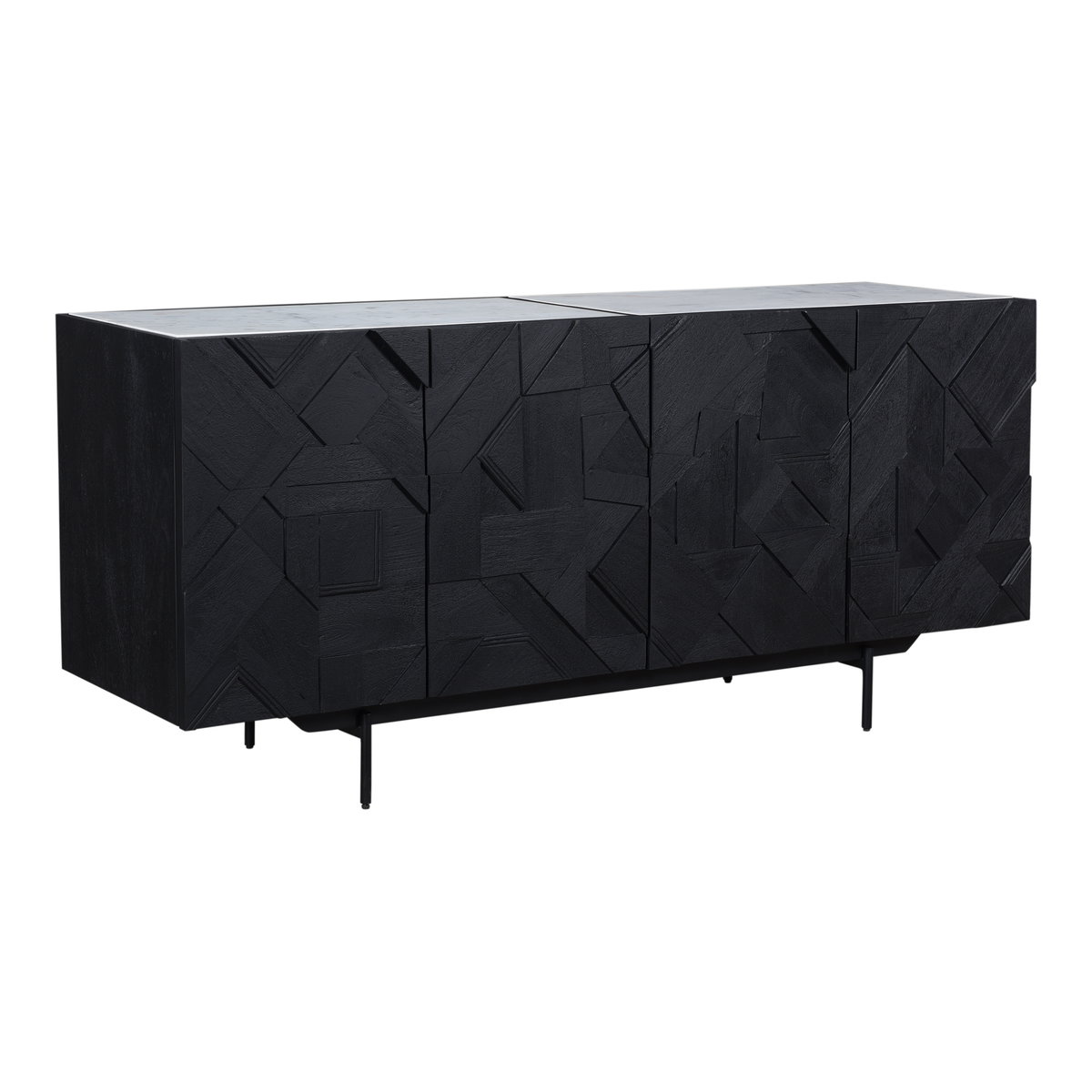 Kattan Sideboard Black, Cabinets & Sideboard by Moe's Home, 72" width x 31" height x 19" depth View 2