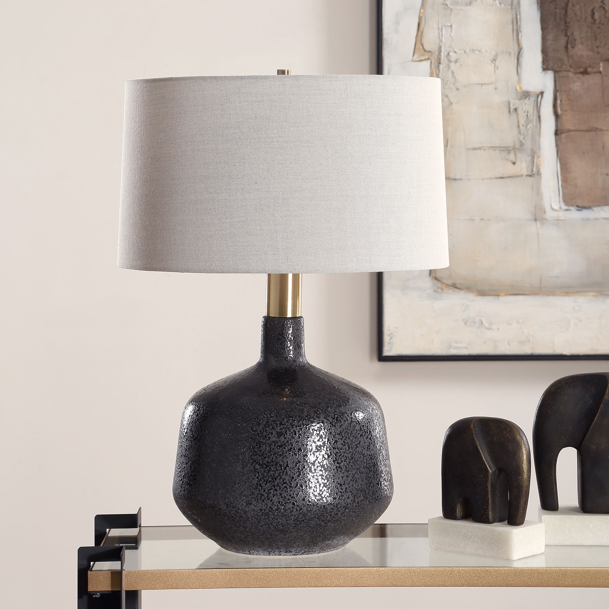 Flanagan Mottled Gloss Table Lamp large image 