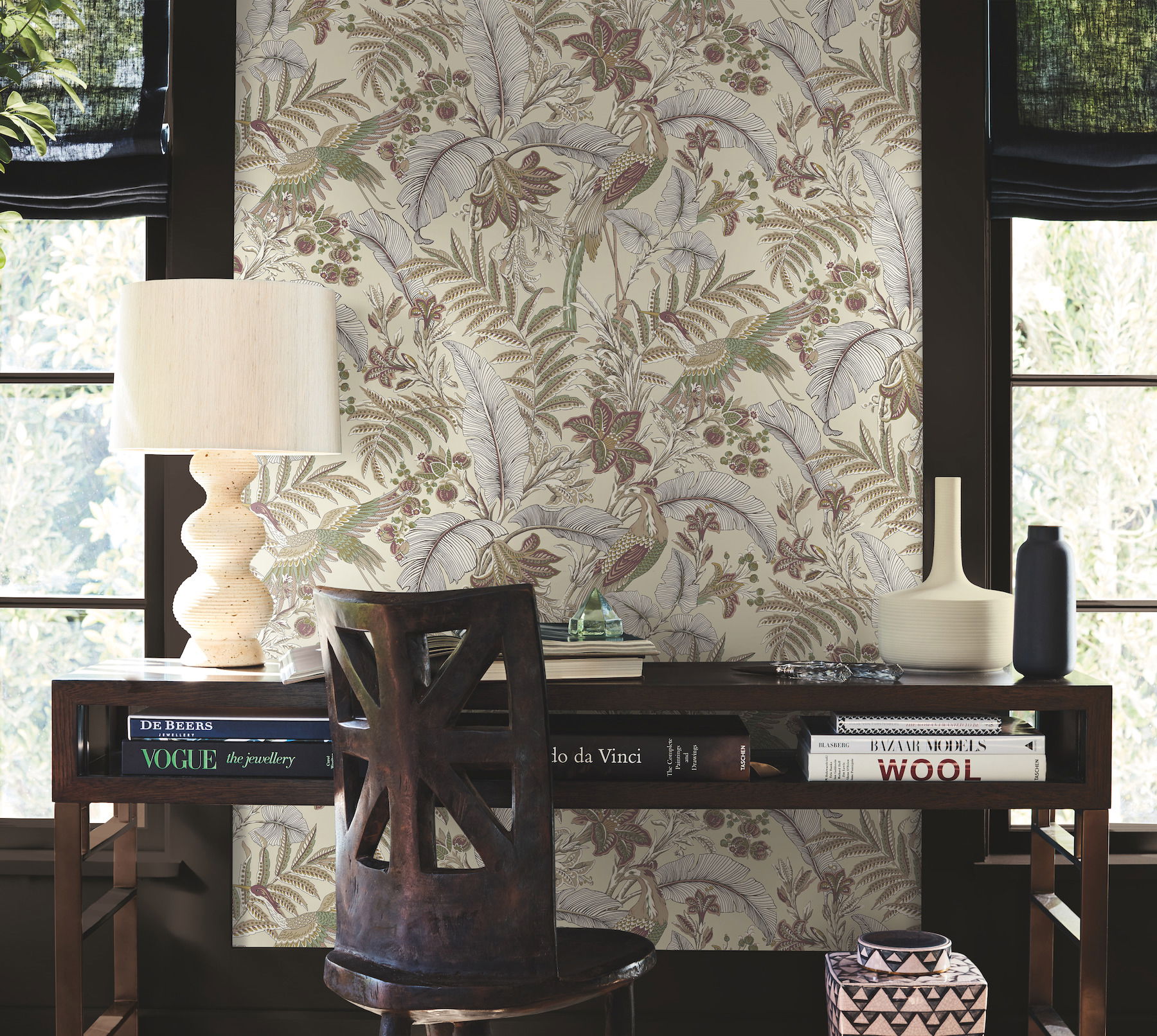 Heronwood Mulberry Wallpaper large image 